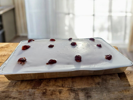 Gluten-Free Bakewell Sponge Tray Bake - Dairy Free Option Available