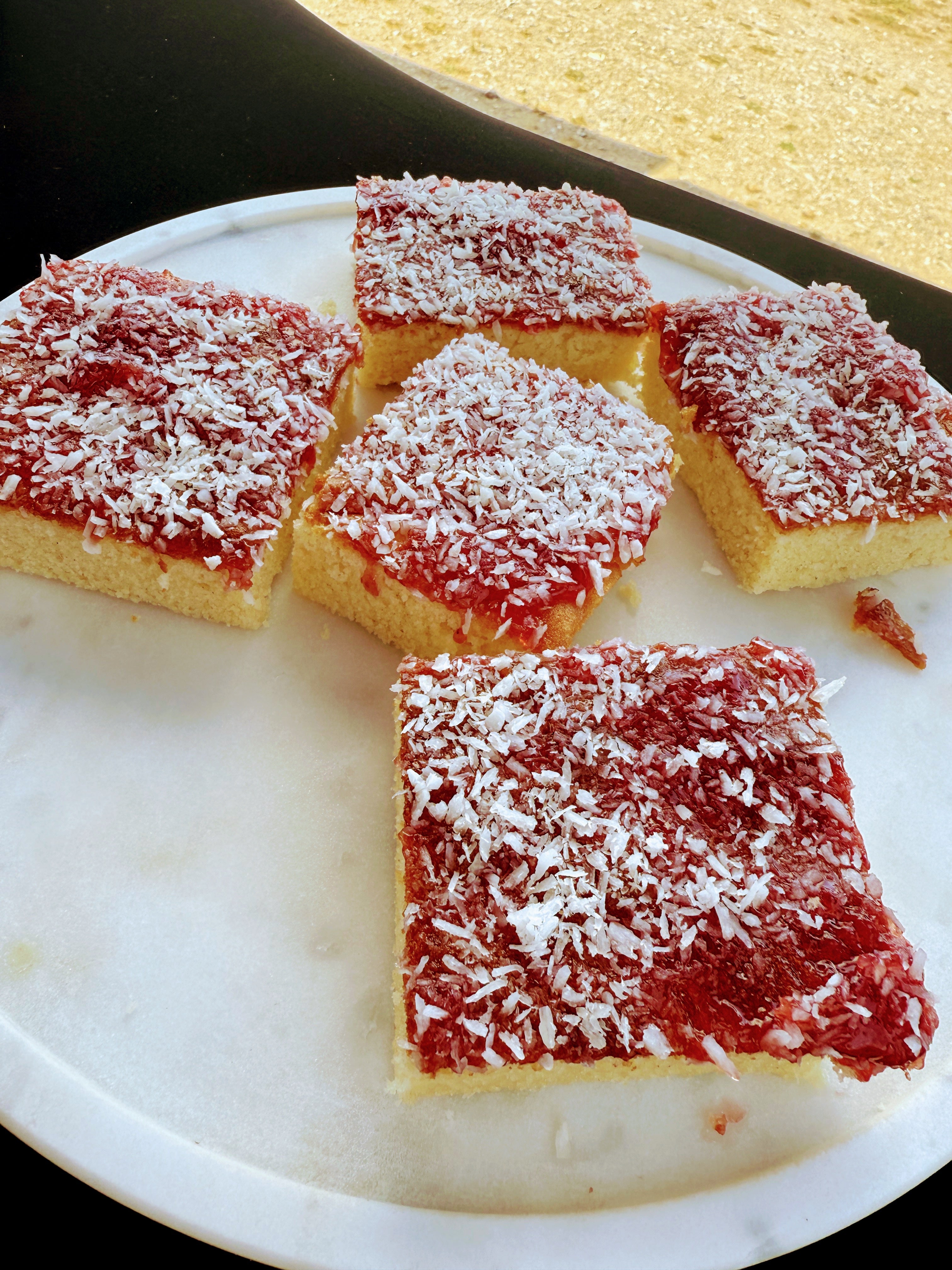 Old Skool Jam & Coconut Cake Squares – Gluten Free