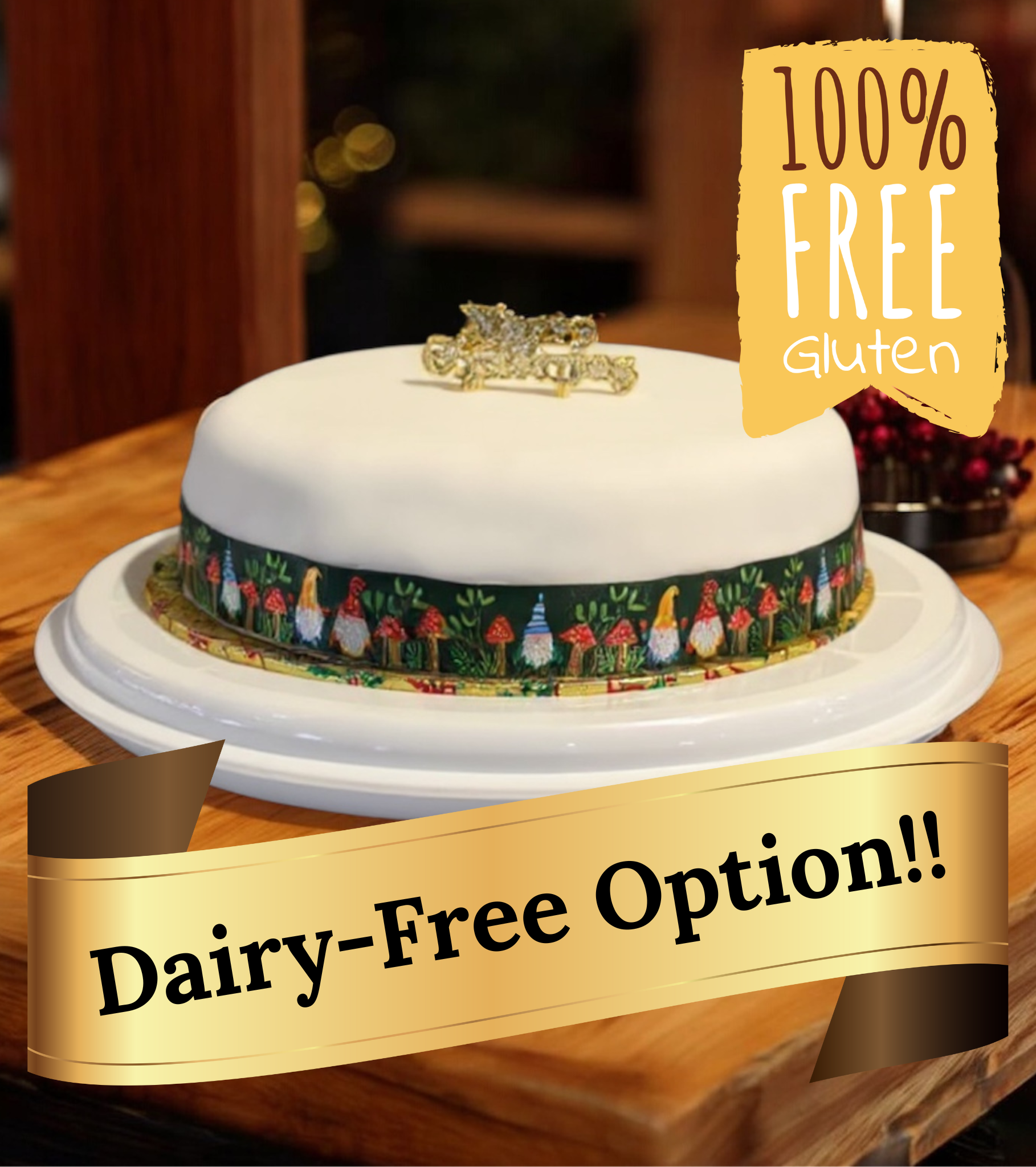 Dairy Free Gluten Free Christmas Cake | Handmade Festive Cake