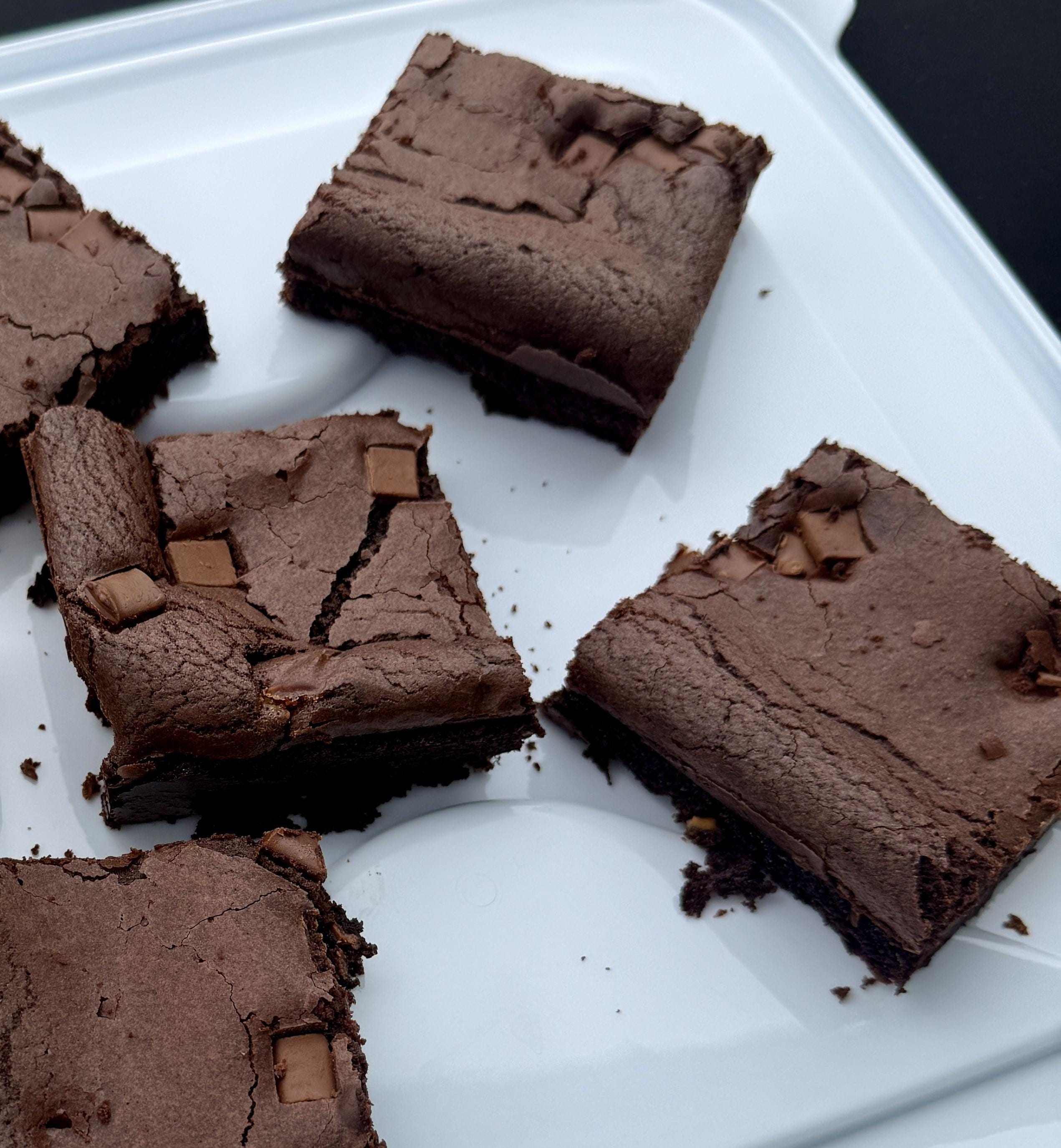 Gluten Free Double Chocolate Brownies | Handmade Fudge Brownie Squares | Postal Treat Box by Rolling Brew Co